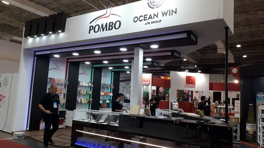 Montagem do stand do expositor Agendas Pombo que executamos na feira Brazil Promotion 2019