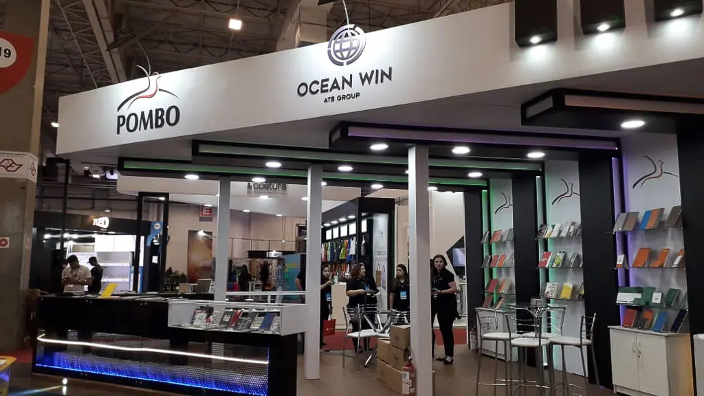 Montagem do stand do expositor Agendas Pombo que executamos na feira Brazil Promotion 2019