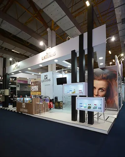 Montagem do stand do expositor Lattans que executamos na feira Beauty Fair 2018