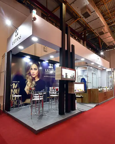 Montagem do stand do expositor Lattans que executamos na feira Beauty Fair 2019