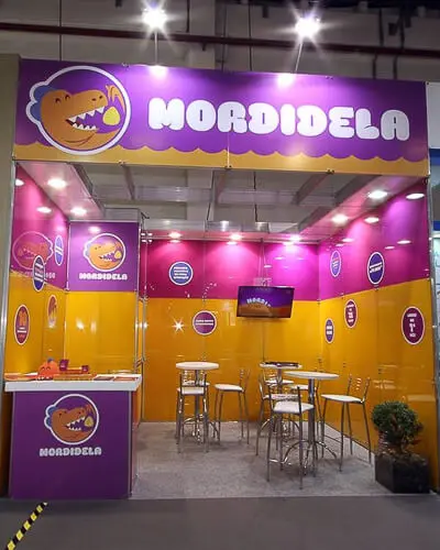 Montagem do stand do expositor Mordidela que executamos na feira ABF Franchising 2016