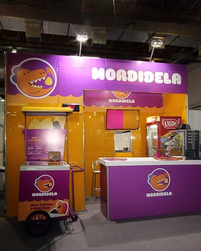 Montagem do stand do expositor Mordidela que executamos na feira ABF Franchising 2016