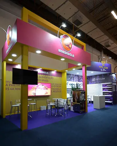 Montagem do stand do expositor Mordidela que executamos na feira ABF Franchising 2018