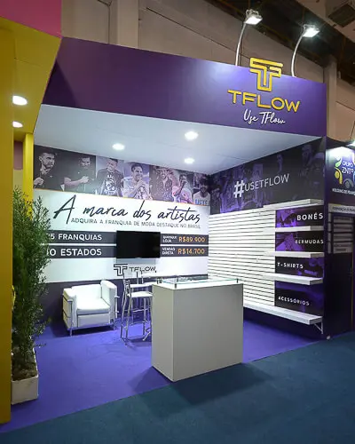 Montagem do stand do expositor Mordidela que executamos na feira ABF Franchising 2018