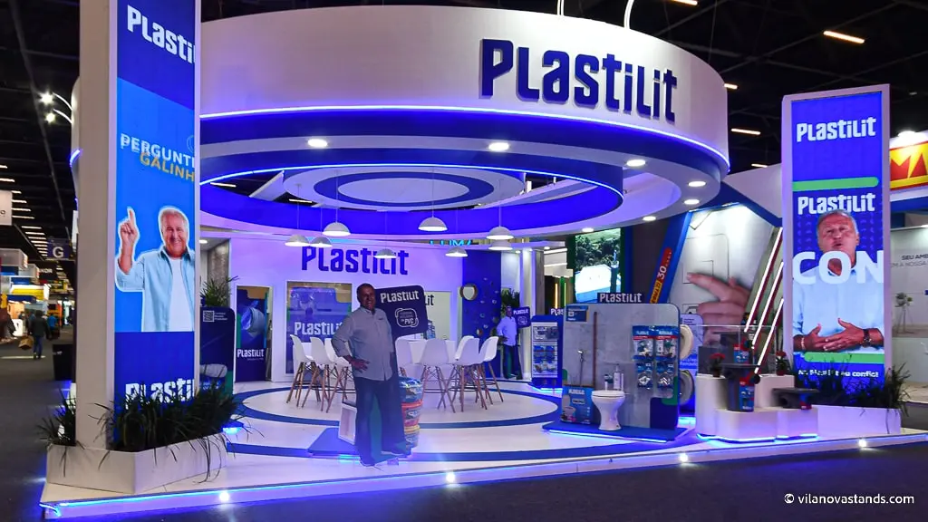 Montagem do stand do expositor Plastilit que executamos na feira Feicon 2023