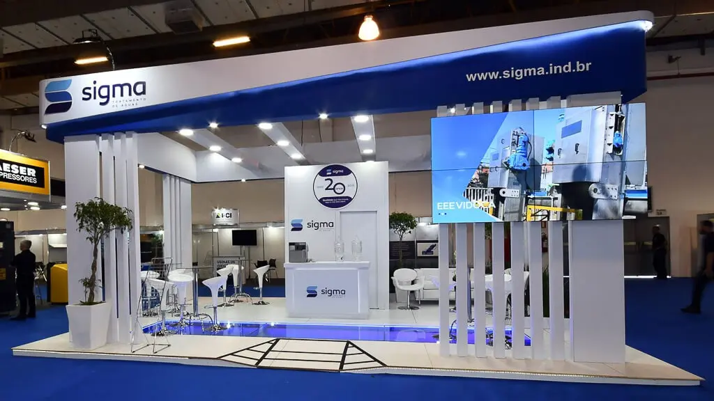 Montagem do stand do expositor Sigma que executamos na feira Fenasan 2019