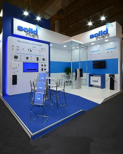 Montagem do stand do expositor Solid Invent que executamos na feira ISC 2018