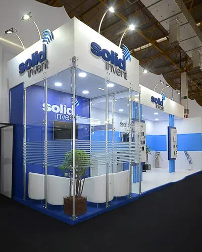 Montagem do stand do expositor Solid Invent que executamos na feira ISC 2018