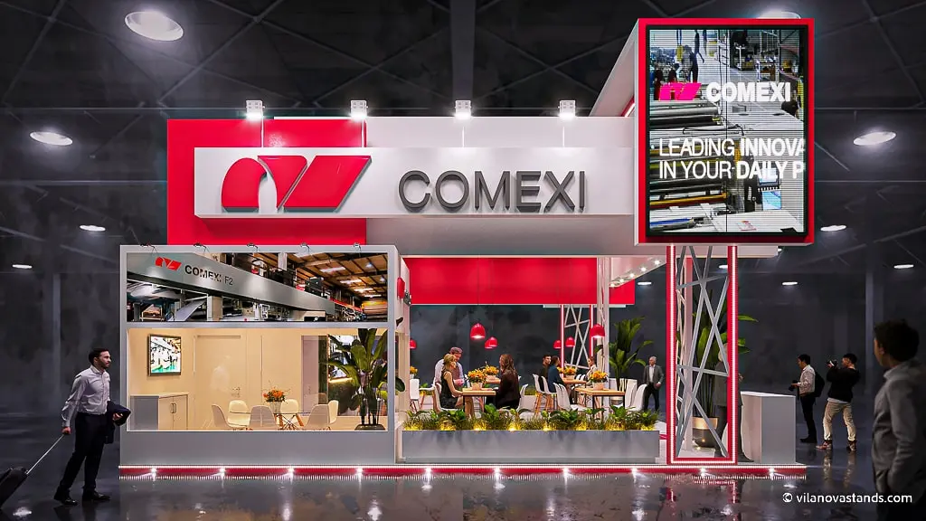 Projeto de stand do expositor Comexi que criamos para o Plástico Brasil 2023