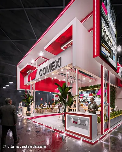 Projeto de stand do expositor Comexi que criamos para o Plástico Brasil 2023