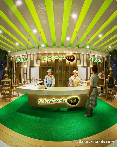 Projeto de stand do expositor Nat Vibra que criamos para o Super Minas 2022