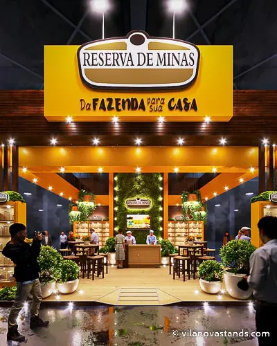 Projeto de stand do expositor Reserva de Minas que criamos para a feira Super Minas 2022