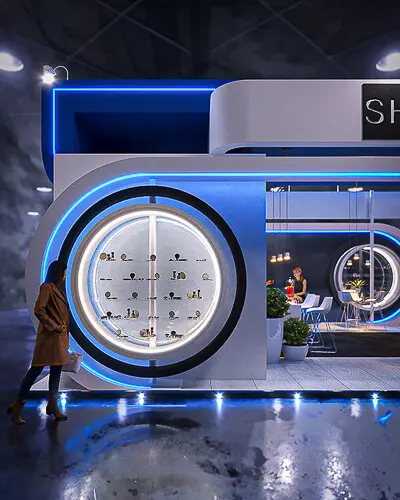 Projeto de stand do expositor Shopgain que criamos para a feira Estetica 2022