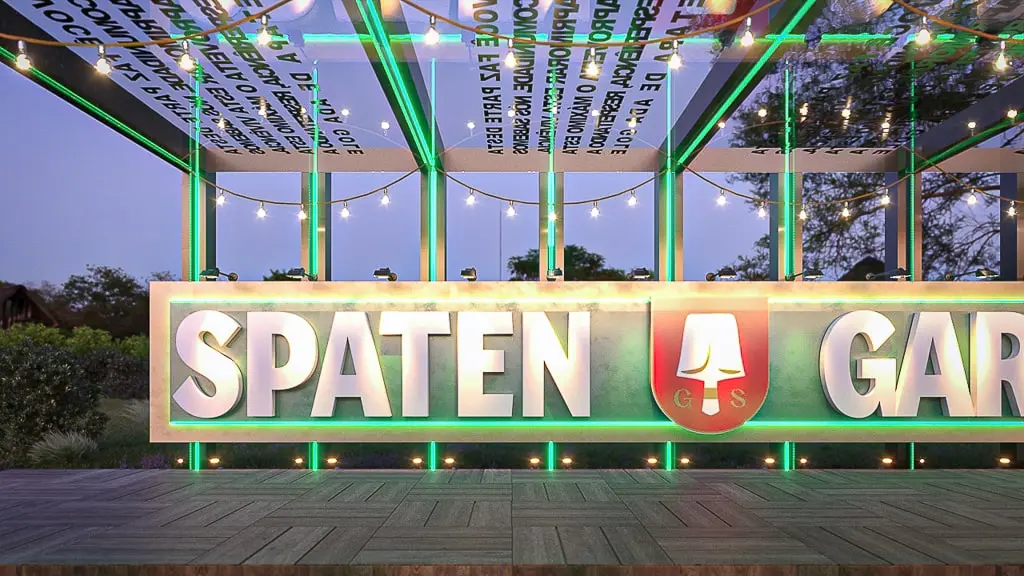 Projeto de stand externo do expositor Spaten que criamos para o evento Spaten Garten 2022