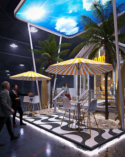Projeto de stand do expositor Win que criamos para a feira Intersolar 2021
